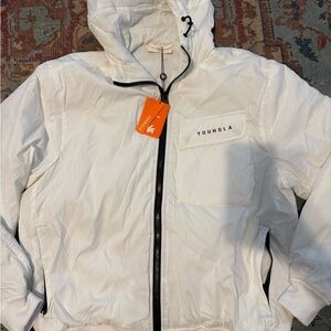 YoungLA Cream Hooded puffer Jacket size M
